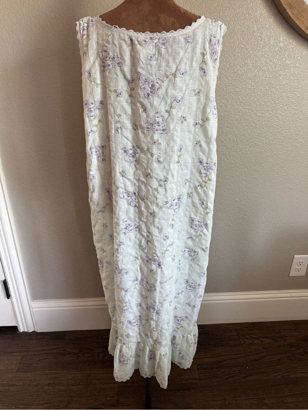 Vintage Barbizon Floral Maxi Nightgown Cotton Poly Blend Lace Trim Cottagecore - Picture 6 of 14